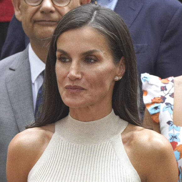 Letizia d'Espagne a fait sensation ce mardi.
La reine Letizia d'Espagne pose à son arrivée à la réunion du Conseil d'administration de la Residencia de Estudiantes. Madrid (Espagne).