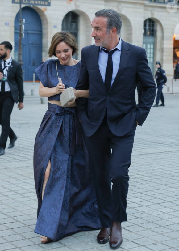 Exclusif - Jean Dujardin et sa femme Nathalie Péchalat arrivent à la cérémonie " 2023 Laureus World Sports Awards" à Paris le 8 mai 2023.