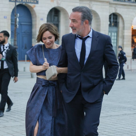 Exclusif - Jean Dujardin et sa femme Nathalie Péchalat arrivent à la cérémonie " 2023 Laureus World Sports Awards" à Paris le 8 mai 2023.