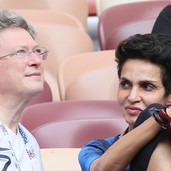Farida Khelfa et son mari Henri Seydoux au stade Loujniki lors de la finale de la Coupe du Monde de Football 2018 à Moscou, opposant la France à la Croatie à Moscou le 15 juillet 2018 © Cyril Moreau/Bestimage 