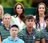 Son mari le prince William était absent. 
Kate Middleton, princesse de Galles, Debbie Jevans et Laura Robson - Match opposant Katie Boulter à l'australienne Daria Saville, deuxième jour de Wimbledon, Londres. 4 juillet 2023