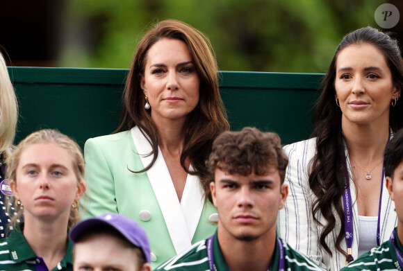 Kate Middleton, princesse de Galles, Debbie Jevans et Laura Robson - Match opposant Katie Boulter à l'australienne Daria Saville, deuxième jour de Wimbledon, Londres. 4 juillet 2023