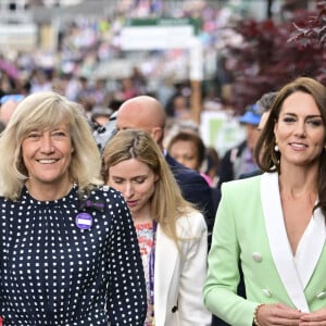 Catherine (Kate) Middleton dans les tribunes lors du tournoi de Wimbledon 2023 au All England Lawn Tennis and Croquet Club de Londres, Royaume Uni, le 4 juillet 2023. 