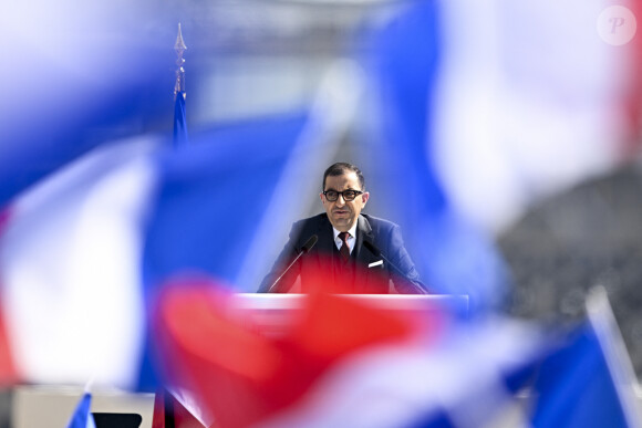 Jean Messiha est visé pour escroquerie en bande organisée, détournement de traitement de données à caractère personnel et recel de ces délits
Jean Messiha - Meeting du Candidat à la Présidentielle 2022 de Eric Zemmour sur la place du Trocadero à Paris le 27 mars 2022. © JB Autissier / Panoramic / Bestimage