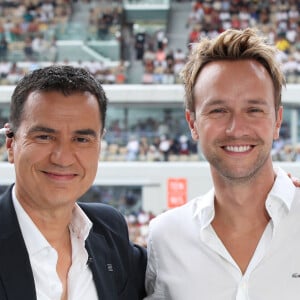 Exclusif - Laurent Luyat et Cyril Féraud - Plateau de France Télévision lors des Internationaux de France de Tennis de Roland Garros 2023 - Jour 15 à Paris le 11 Juin 2023. © Bertrand Rindoff / Bestimage