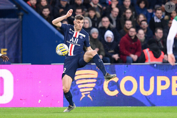 12 THOMAS MEUNIER (PSG) lors du match de quart de finale de la Coupe de Ligue opposant le Paris Saint-Germain à l'AS Saint-Etienne au Parc des Princes à Paris, France, le 8 janvier 2020. le PSG a gagné 6-1. © Philippe Lecoeur/Panoramic/Bestimage  French League cup final quarter match between Paris Saint-Germain (PSG) and AS Saint Etienne at the Parc des Princes stadium in Paris on January 8, 2020. PSG won 6-1. 