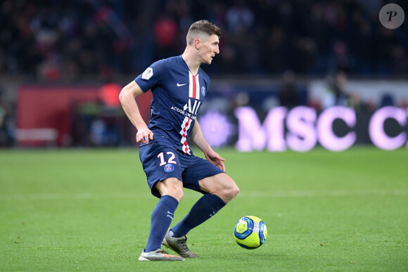12 THOMAS MEUNIER (PSG) lors du match de Ligue 1 opposant le Paris Saint-Germain à l'AS Monaco au Parc des Princes à Paris, France, le 12 janvier 2020. Le PSG fait match nul face à l'AS Monaco (3-3). © Philippe Lecoeur/Panoramic/Bestimage  Celebs attending the French First League soccer match, between Paris Saint-Germain and AS Monaco at Parc des Princes stadium in Paris, France, on January 12, 2020. The match ended in a 3-3 draw. 