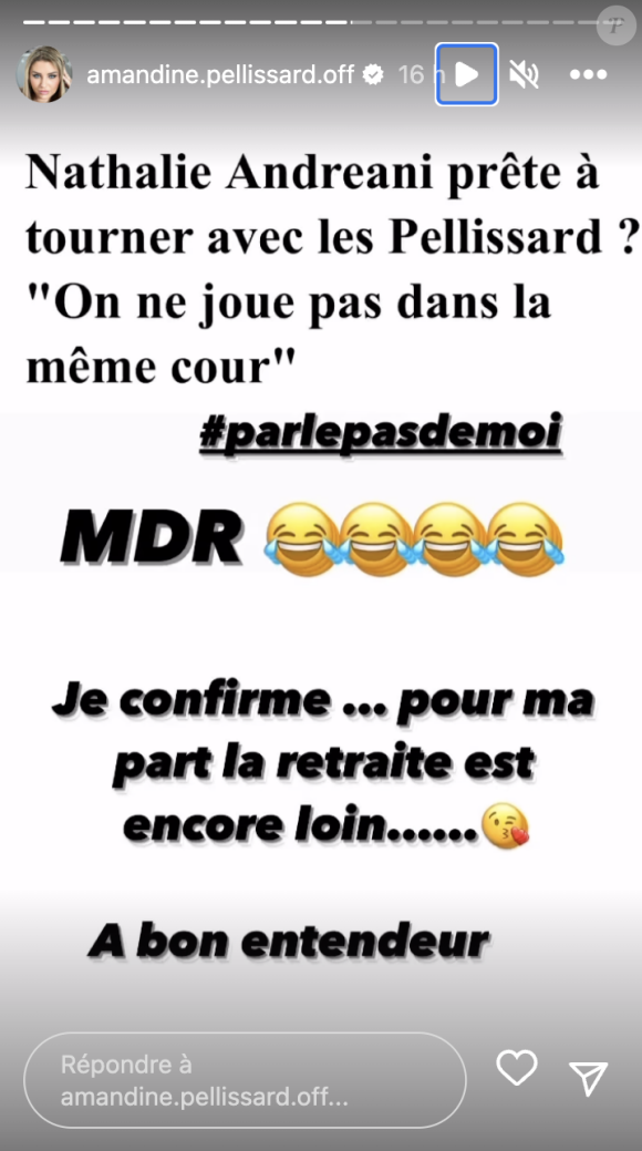En story Instagram, elle n'a alors pas manqué de s'attaquer en retour à Nathalie Andreani.
Amandine Pellissard clash Nathalie Andreani après qu'elle ait tenu des propos sur elle. Instagram