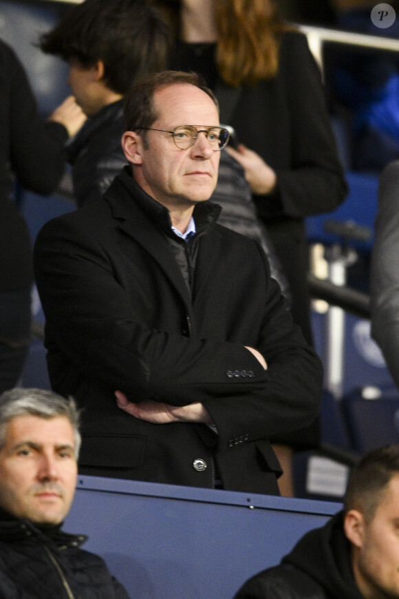 Christian Prudhomme - People en tribunes lors du match de championnat de Ligue 1 Uber Eats opposant le Paris Saint-Germain (PSG) au RC Lens (3-1) au Parc des Princes à Paris le 15 avril 2023.