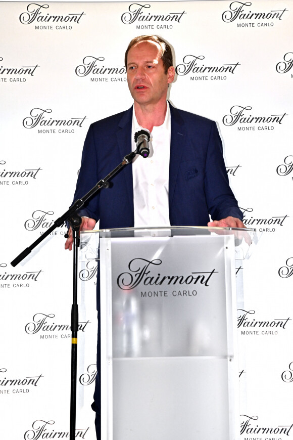 Exclusif - Christian Prudhomme, le directeur du Tour de France cycliste, durant la présentation du nouveau maillot de l'équipe cycliste des Carabiniers du Prince en soutien à l'association Fight Aids Monaco au Fairmont Hotel, à Monaco, le 15 mars 2021. © Bruno Bebert/PRM/Bestimage