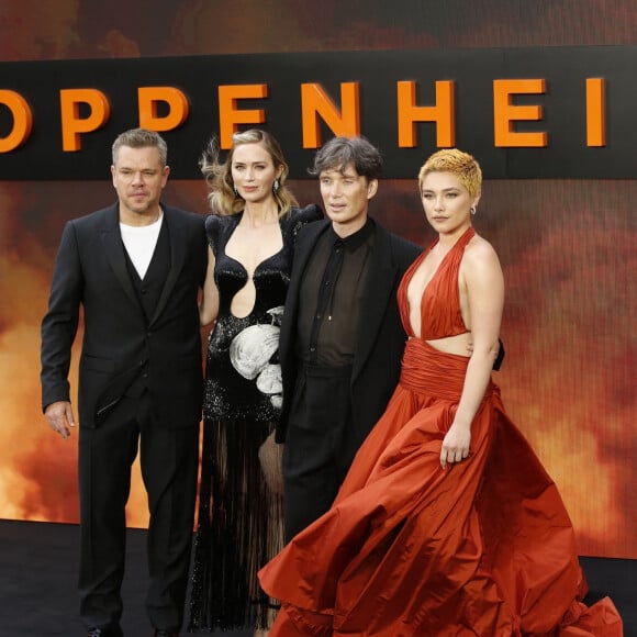 Matt Damon, Emily Blunt, Cillian Murphy et Florence Pugh ont brutalement quitté le tapis rouge quand la grève a été votée
Matt Damon, Emily Blunt, Cillian Murphy & Florence Pugh  - Avant-première du film Oppenheimer à Londres le 13 juillet 2023 perturbée par la grève à Hollywood