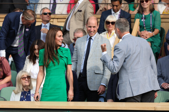 Felipe VI, Kate Middleton, Prince William - Kate Middleton, le prince William, le prince George et la princesse Charlotte de Galles ont assisté à la finale du tournoi de Wimbledon, remportée par Carlos Alcaraz face à Novak Djokovic. Londres, 16 juillet 2023.
