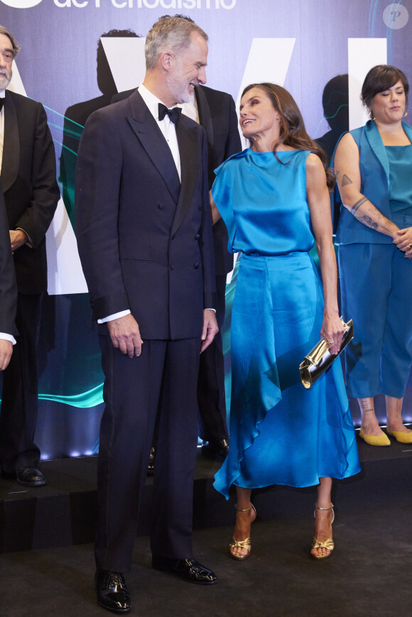 Le roi Felipe VI et la reine Letizia à la cérémonie des trophées du journalisme à Madrid, le 17 juillet 2023.