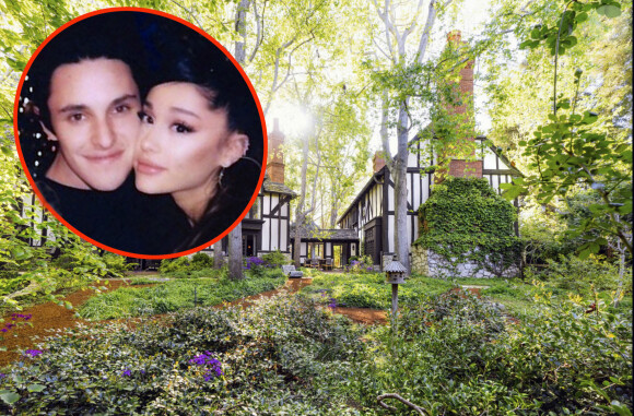 Ariana Grande s'est mariée avec son fiancé Dalton Gomez lors d'une cérémonie intime organisée dans sa maison de Montecito le 16 mai 2021, en présence d'une vingtaine de proches. Cette demeure avait été acquise par la star pour 6,75 millions de dollars auprès de l'animatrice Ellen DeGeneres. Construite à l'origine dans le Surrey en Angleterre, la maison, composée de trois chambres et cinq cheminées, avait été démantelée puis reconstruite à Montecito dans les années 1980.  Songtress superstar, Adriana Grande married her fiancee, Dalton Gomez, in a ceremony at the singer's Montecito estate. Accoring to reports, it was a small and intimate afair with less than 20 people comprised of family members and very close friends. Adriana bought the house from Ellen Degeneres a year ago for .75 Million Dollars. The house is an English Tudor style and was originally built in Surry, England, Later dismantled, shipped at great effort and expense and reconstructed on a 1.3 lot in a coveted part of Montecito. The property consists of 2 structures connected by an "orangerie". a glass-in space for plants and fruit trees to be brought indoors for winter. The estate has 3 bedrooms and 2.5 bathrooms adn at least 5 fireplaces. Each of the two structures includes a spacious living room with an imposing fireplace. There's also a study, a formal dining room with a fireplace, a large, high-end kitchen finished with hand-painted tile countertops and a breakfast room with a huge stone fireplace. Ther's also a gym, a workshop, a basement and a 3 car garage. Montecito. May 17, 2021.