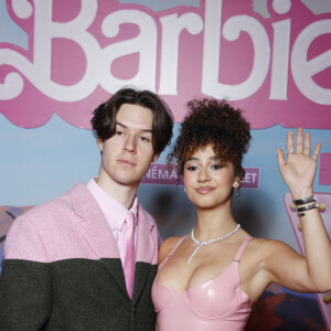 Exclusif - Lena Situations (Lena Mahouf) et son compagnon Seb la Frite - Avant-première du film "Barbie" au Grand Rex à Paris. Le 18 juillet 2023. © Denis Guignebourg/Bestimage