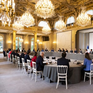 Emmanuel Macron et ses ministres - Premier conseil des ministres du vendredi 21 juillet 2023 au Palais de l'Elysée à Paris, à l'issue du remaniement ministériel © Jean-Baptiste Autissier / Bestimage