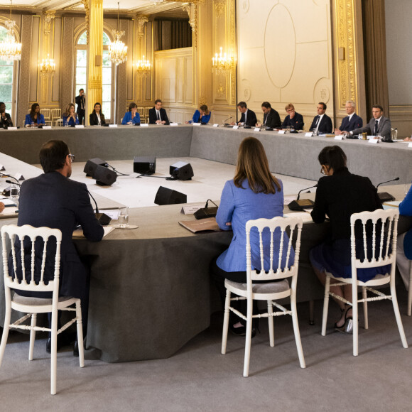Emmanuel Macron et ses ministres - Premier conseil des ministres du vendredi 21 juillet 2023 au Palais de l'Elysée à Paris, à l'issue du remaniement ministériel © Jean-Baptiste Autissier / Bestimage