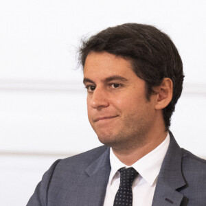 Gabriel Attal, Ministre de l'Éducation nationale et de la Jeunesse de France - Premier conseil des ministres du vendredi 21 juillet 2023 au Palais de l'Elysée à Paris, à l'issue du remaniement ministériel © Jean-Baptiste Autissier / Bestimage