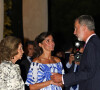 Ils ont reçu, au palais de Marivent, les autorités et représentants de la société civile des îles Baléares.
La reine Letizia d'Espagne, le roi Felipe IV et Sophie de Grèce - Réception au palais de Marivent, à Palma de Majorque. Le 3 août 2023.