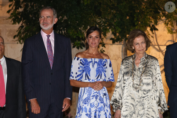 La reine Letizia d'Espagfelipene, le roi Felipe IV et Sophie de Grèce - Réception au palais de Marivent, à Palma de Majorque. Le 3 août 2023.