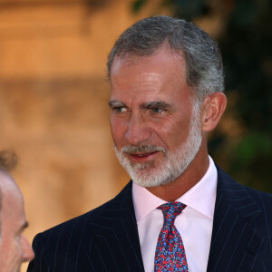 Le roi Felipe IV - Réception au palais de Marivent, à Palma de Majorque. Le 3 août 2023.