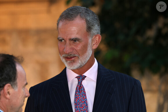 Le roi Felipe IV - Réception au palais de Marivent, à Palma de Majorque. Le 3 août 2023.