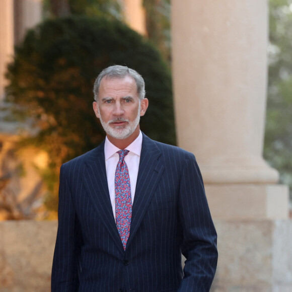 La reine Letizia d'Espagne, le roi Felipe IV et Sophie de Grèce - Réception au palais de Marivent, à Palma de Majorque. Le 3 août 2023.