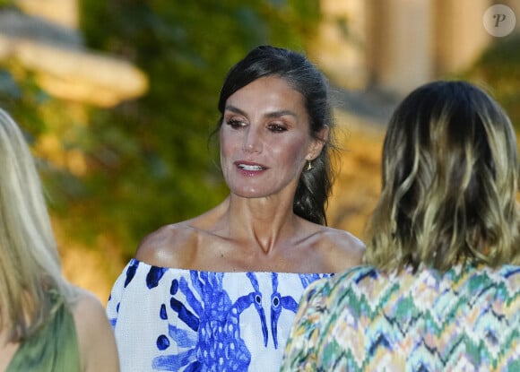 La reine Letizia d'Espagne - Réception au palais de Marivent, à Palma de Majorque. Le 3 août 2023.