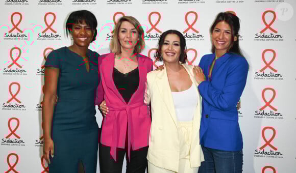 Marie-Aline Meliyi, Anne-Chloé Bottet, Karima Charni et Hélène Mannarino - Soirée de lancement du Sidaction 2022 à la salle Wagram à Paris le 7 mars 2022. © Coadic Guirec/Bestimage 
