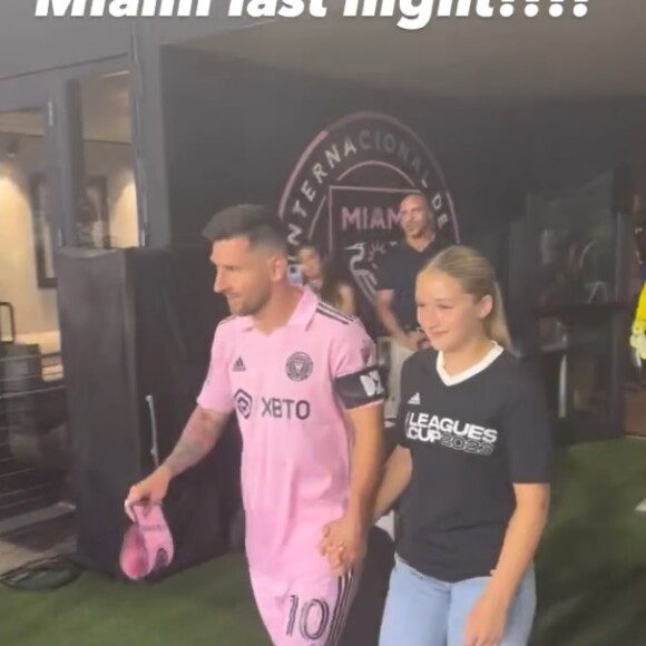 Victoria Beckham partage une story de sa fille aux côtés de Lionel Messi. ©Instagram