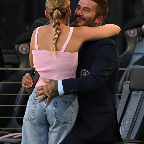 Harper Beckham et Lionel Messi lors des quarts de finale au DRV PNK Stadium à Fort Lauderdale. ©Backgrid USA / Bestimage