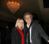 Exclusif - Gerard Leclerc et son épouse Julie - People dans les backstage du concert de A.Chamfort "Dandy Symphonique" au Grand Rex à Paris. Le 23 mars 2022 © Denis Guignebourg / Bestimage 