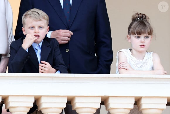 Le prince héréditaire Jacques et la princesse Gabriella durant la célébration de la traditionnelle fête de la Saint Jean à Monaco le 23 juin 2023. © Claudia Albuquerque / Bestimage 