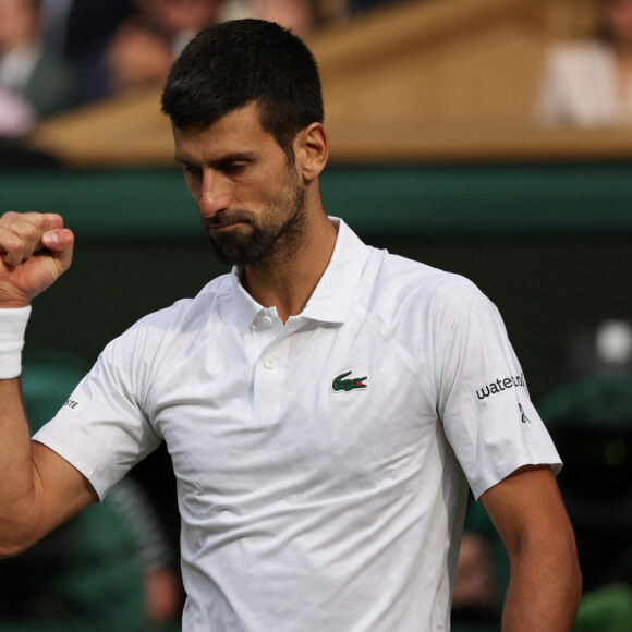 Le joueur serbe vient de remporter un match incroyable face à Carlos Alcaraz
 
Novak Djokovic sur le tournoi de Wimbledon, le 16 juillet 2023. (Credit Image: © John Patrick Fletcher/Action Plus Sports via Zuma Press/Bestimage)