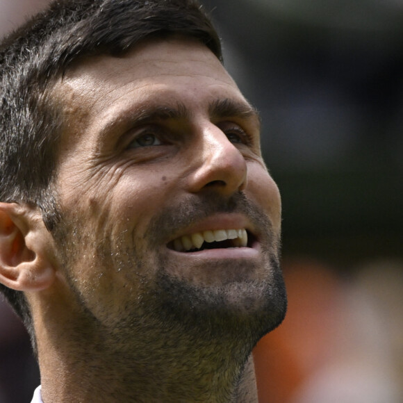 Novak Djokovic file en quarts de finale après un succès en 4 sets contre H.Hurkacz lors du tournoi de Wimbledon 2023 au All England Lawn Tennis and Croquet Club de Londres, Royaume Uni, le 10 juillet 2023. © Chryslene Caillaud/Panoramic/Bestimage