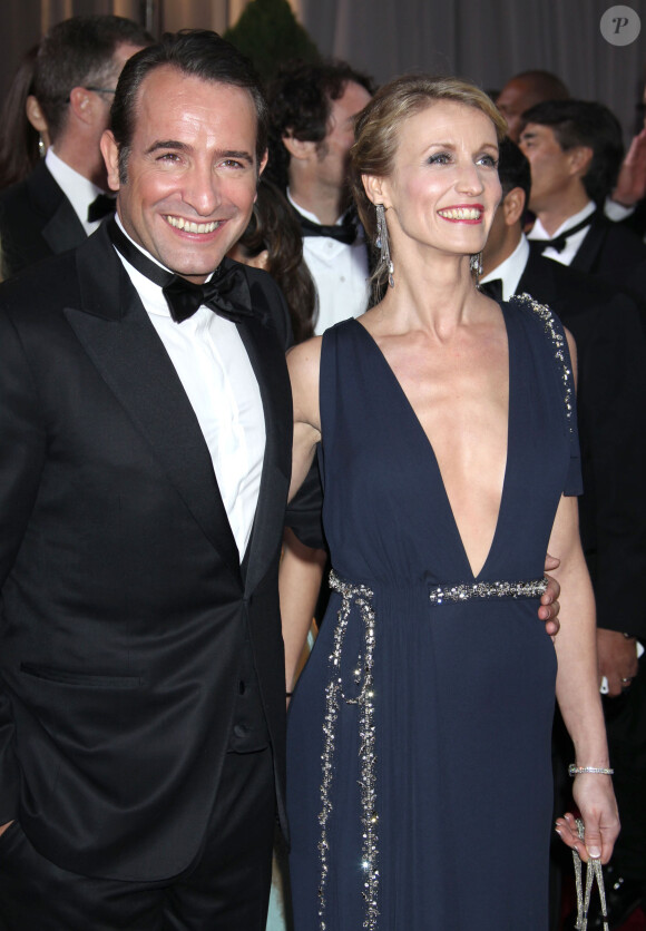 Jean Dujardin et Alexandra Lamy lors de la cérémonie des Oscars en 2012