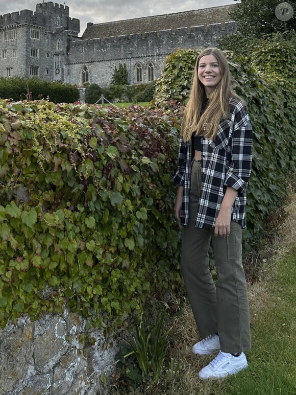 La princesse Sofia, infante d'Espagne, arrive à l'UWC Atlantic College pour sa rentrée scolaire à Llantwit Major au Royaume Uni le 29 août 2023. 