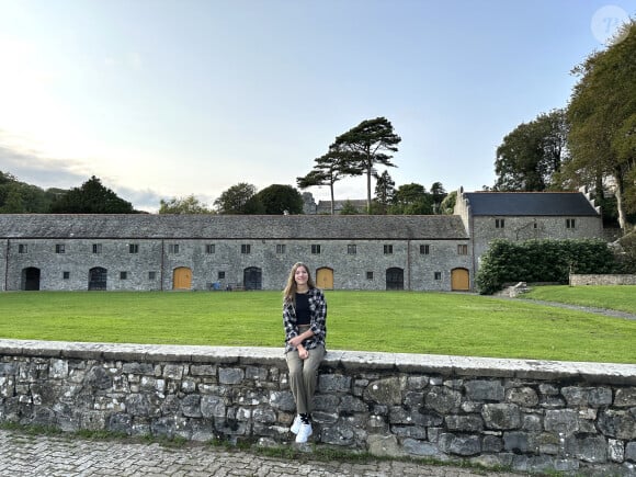 La princesse Sofia, infante d'Espagne, arrive à l'UWC Atlantic College pour sa rentrée scolaire à Llantwit Major au Royaume Uni le 29 août 2023. 