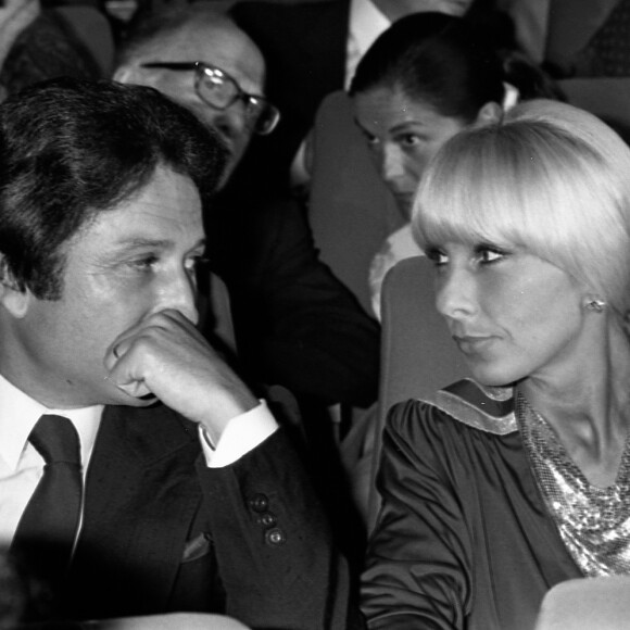 Michel Drucker, Dany Saval lors d'une soirée Julio.Iglesias au palais des Congrès à Paris le 22 septembre 1981. © Jean-Claude Woestelandt / Bestimage