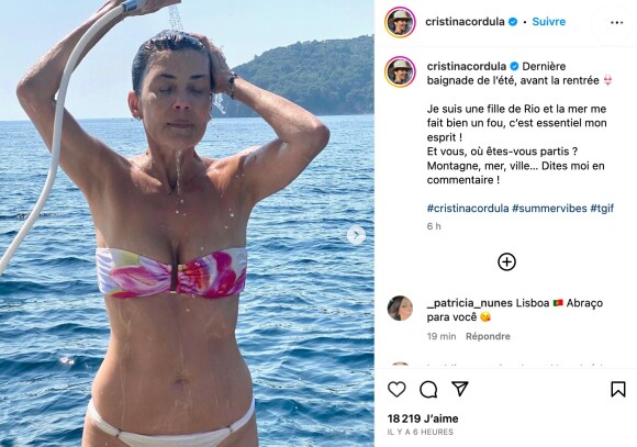 C'est principalement sur Instagram qu'elle a donné de ses nouvelles. Ce vendredi 1er août 2023, l'épouse de Frédéric Cassin a immortalisé sa dernière grande baignade !