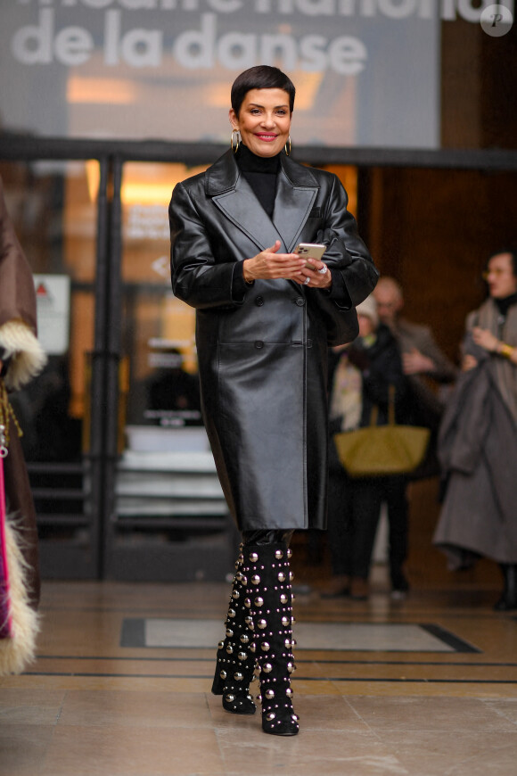 Exclusif - Cristina Cordula - Sorties du défilé de mode Haute-Couture Stéphane Rolland au Théâtre National de Chaillot lors de la Fashion Week Printemps-été 2023 de Paris, France, le 24 janvier 2023. © Pierre Perusseau/Bestimage 