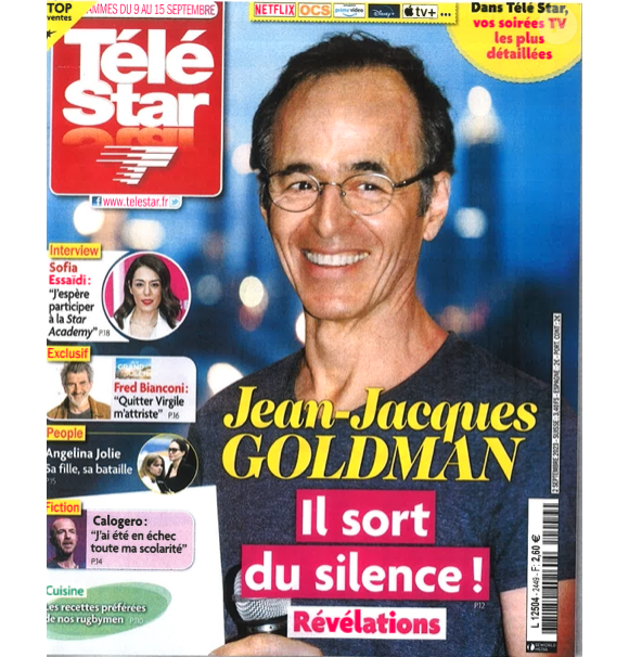 Jean-Jacques Goldman en couverture du du magazine "Télé Star", programmes du 9 au 15 septembre 2023.
