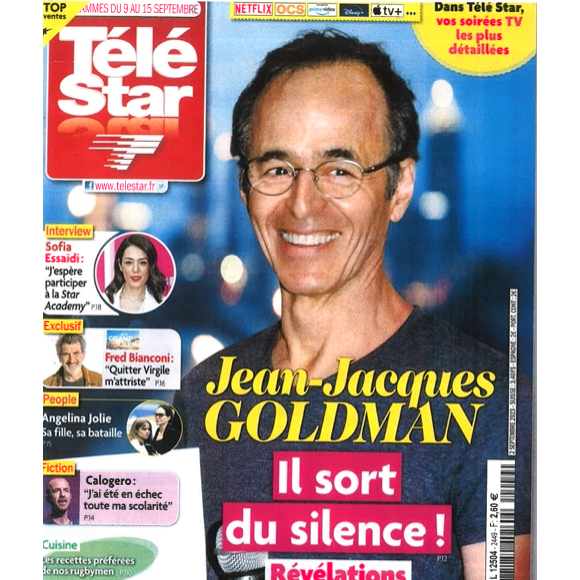 Jean-Jacques Goldman en couverture du du magazine "Télé Star", programmes du 9 au 15 septembre 2023.