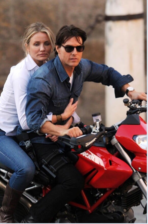 Tom Cruise et Cameron Diaz, virée en moto !