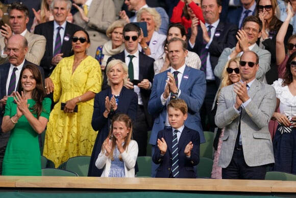 Prince William et Kate Middleton, Charlotte et George de Galles - Finale de Wimbledon 2023, 16 juillet 2023.