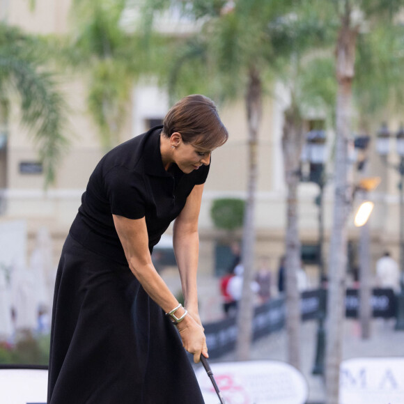 La princesse Charlene de Monaco - 19e trou de golf de la Princess of Monaco Cup 2023 dans les Jardins des Boulingrins à Monaco, le 6 septembre 2023. © Olivier Huitel / Pool / Bestimage