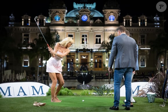 Victoria Silvstedt - 19e trou de golf de la Princess of Monaco Cup 2023 dans les Jardins des Boulingrins à Monaco, le 6 septembre 2023. © Olivier Huitel / Pool / Bestimage