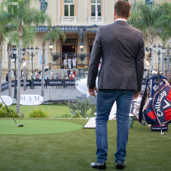 La princesse Charlene de Monaco, le prince Albert II - 19e trou de golf de la Princess of Monaco Cup 2023 dans les Jardins des Boulingrins à Monaco, le 6 septembre 2023. © Olivier Huitel / Pool / Bestimage