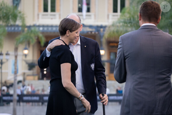 Le prince Albert II de Monaco et la princesse Charlene - 19e trou de golf de la Princess of Monaco Cup 2023 dans les Jardins des Boulingrins à Monaco, le 6 septembre 2023. © Olivier Huitel / Pool / Bestimage