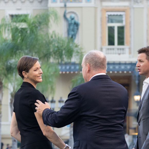 La princesse Charlene de Monaco, le prince Albert II - 19e trou de golf de la Princess of Monaco Cup 2023 dans les Jardins des Boulingrins à Monaco, le 6 septembre 2023. © Olivier Huitel / Pool / Bestimage